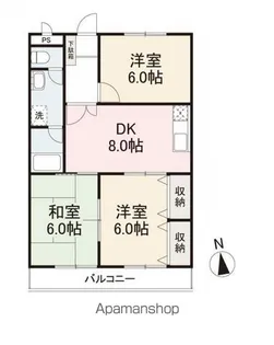 ニュースカイハイツ太田【205号室】の間取り