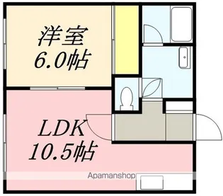 カーサ湯の浜Ⅱ【103号室】の間取り