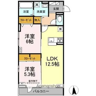 DーROOM小田原2丁目A【3階】の間取り