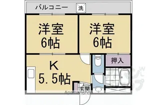 フラッツ東向日【3階】の間取り