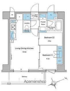 ルフォンプログレ中野坂上【3階】の間取り