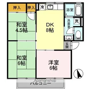 サンファミールA棟【1階】の間取り