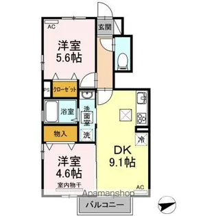 ウカビス【1階】の間取り
