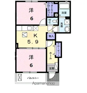 熊本県八代市郡築一番町【アパート】の間取り
