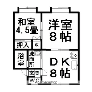 華奈ハイツ【1階】の間取り