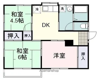 ハイツ岡村【201号室】の間取り