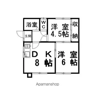 パールハイツ(愛国東)【2階】の間取り