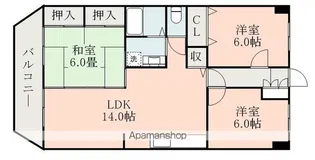 カサグランデ与次郎【3階】の間取り