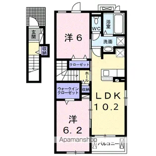 アドニスB【2階】の間取り
