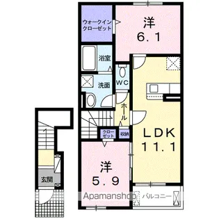 フォンターナⅠ【2階】の間取り