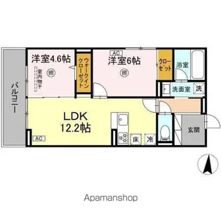 リヴィエール友丘【1階】の間取り