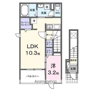 ヒカルサ 甲府城東【2階】の間取り