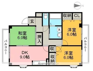 セゾン・メルヴェーユ冬棟 B【1階】の間取り