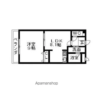 スクエアコート【305号室】の間取り