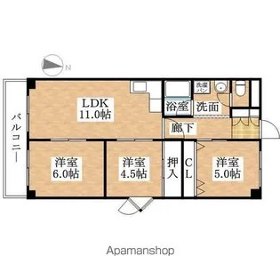 ファミーユ清須【405号室】の間取り