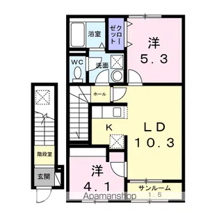 メゾンポワール1【2階】の間取り