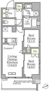 グランエール西日暮里【9階】の間取り