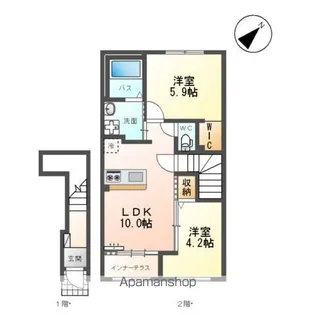 アジュマリー【203号室】の間取り