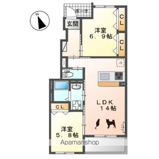 セレーナ【1階】の間取り