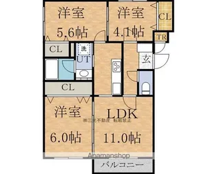 カネイハウスⅡ【3階】の間取り