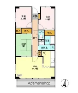 ルーチェ緑が丘A【3階】の間取り