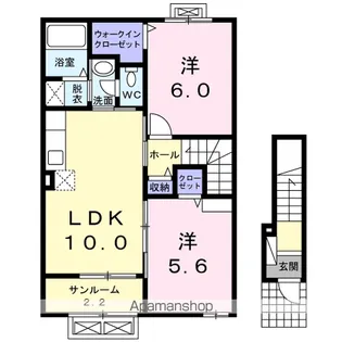 カーサ花沢 Ⅰ【2階】の間取り