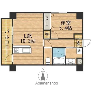 ル・コンセルト本陣【706号室】の間取り