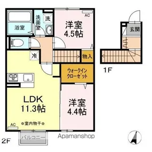 福島県福島市小倉寺字町畑【アパート】の間取り
