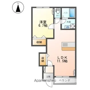 ブラウンハウス【102号室】の間取り