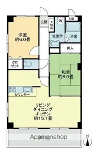 フォブールつるうち【1階】の間取り