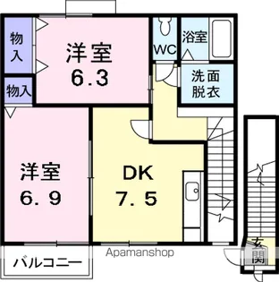 Vシャトー アロースリーⅡ【2階】の間取り