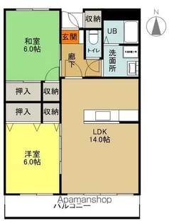 タウンズ谷川瀬【305号室】の間取り