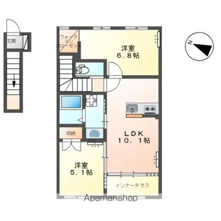 ブルークラウドB【202号室】の間取り