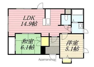 フォートタウン大谷地C【101号室】の間取り