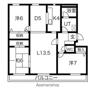 ニュータウン若葉F棟【503号室】の間取り