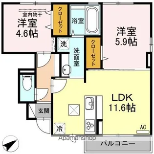 ルミエール A棟【1階】の間取り