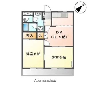 レジデンス六斗【1階】の間取り