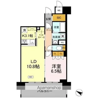 リーラ横浜川和町【9階】の間取り