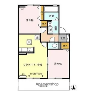 ウィルモア伏見台【1階】の間取り