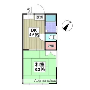 ハイツ元町A【2階】の間取り