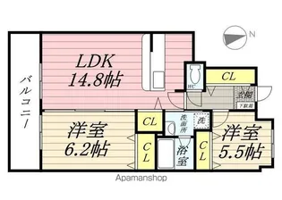 フラージュ・ヴェール【1階】の間取り