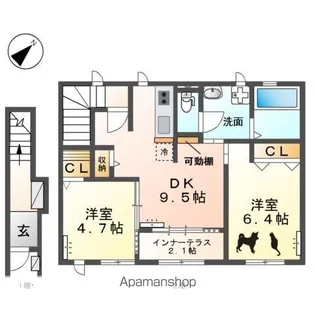 グローリー豊山【2階】の間取り