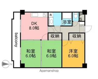 オーロラハイツ井口【2階】の間取り