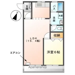 エバーハイム大留【1階】の間取り