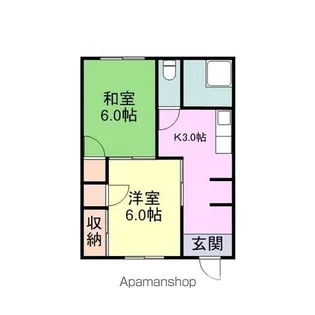 伊藤アパート【1B号室】の間取り