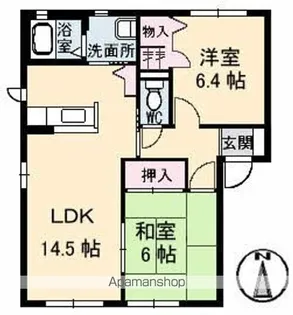 グリーンコートC棟【1階】の間取り