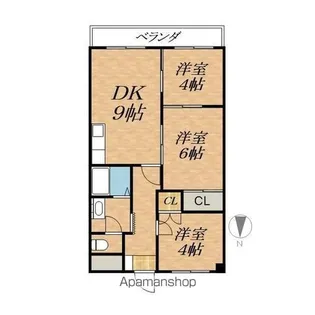 シャルム帯広【3階】の間取り