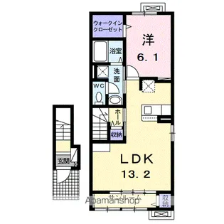 フォンテーヌⅢ C【2階】の間取り