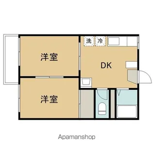 ファンテンハピネス【105号室】の間取り