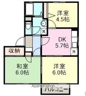 サンフレンド徳倉【201号室】の間取り